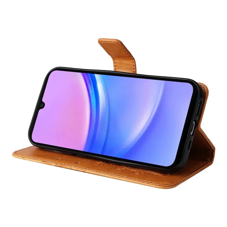 KT Imprinting Flower Series-2 For Samsung Galaxy A16 5G Case Floral Butterfly Leather Wallet Phone Cover
