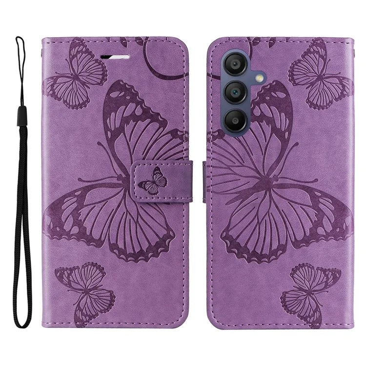 KT Imprinting Flower Series-2 For Samsung Galaxy A16 5G Case Floral Butterfly Leather Wallet Phone Cover