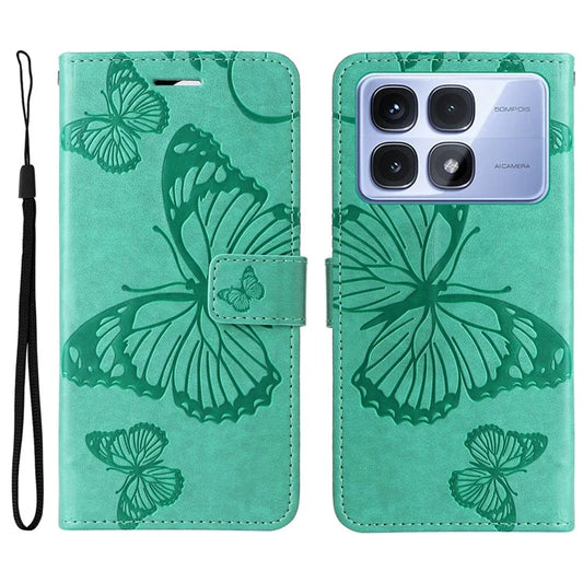 KT Imprinting Flower Series-2 For Xiaomi Redmi K70 Ultra Case Floral Butterfly Leather Wallet Phone Cover