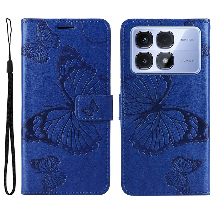 KT Imprinting Flower Series-2 For Xiaomi Redmi K70 Ultra Case Floral Butterfly Leather Wallet Phone Cover