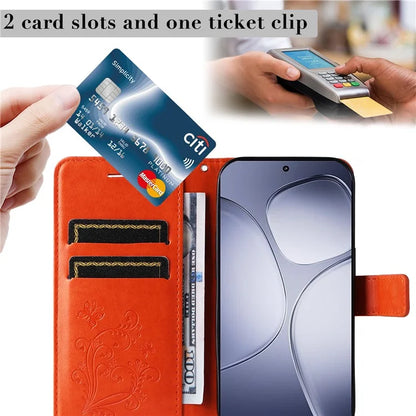 KT Imprinting Flower Series-2 For Xiaomi Redmi K70 Ultra Case Floral Butterfly Leather Wallet Phone Cover