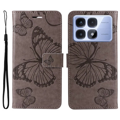 KT Imprinting Flower Series-2 For Xiaomi Redmi K70 Ultra Case Floral Butterfly Leather Wallet Phone Cover
