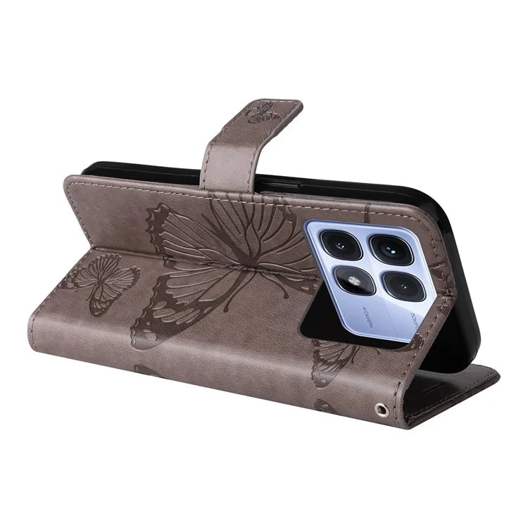 KT Imprinting Flower Series-2 For Xiaomi Redmi K70 Ultra Case Floral Butterfly Leather Wallet Phone Cover