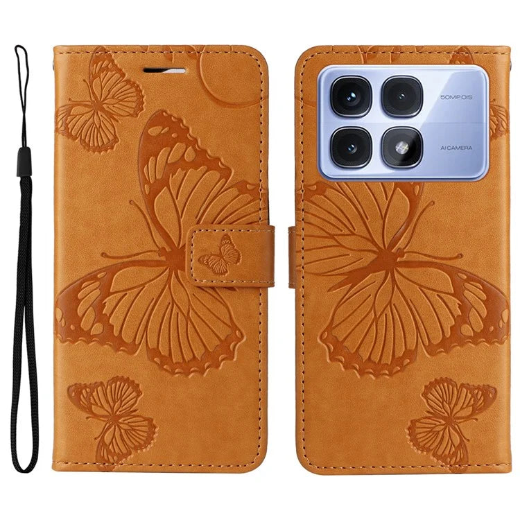 KT Imprinting Flower Series-2 For Xiaomi Redmi K70 Ultra Case Floral Butterfly Leather Wallet Phone Cover