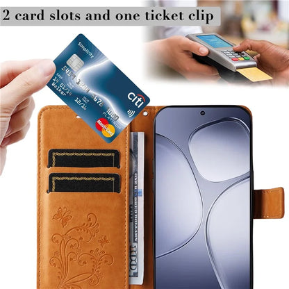 KT Imprinting Flower Series-2 For Xiaomi Redmi K70 Ultra Case Floral Butterfly Leather Wallet Phone Cover