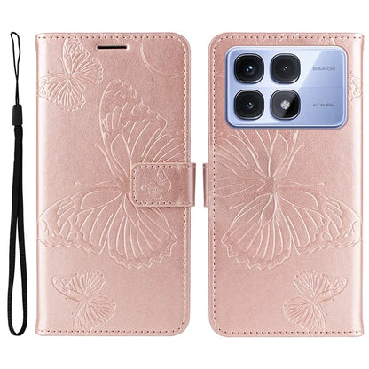 KT Imprinting Flower Series-2 For Xiaomi Redmi K70 Ultra Case Floral Butterfly Leather Wallet Phone Cover