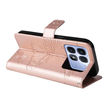 KT Imprinting Flower Series-2 For Xiaomi Redmi K70 Ultra Case Floral Butterfly Leather Wallet Phone Cover