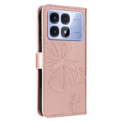KT Imprinting Flower Series-2 For Xiaomi Redmi K70 Ultra Case Floral Butterfly Leather Wallet Phone Cover