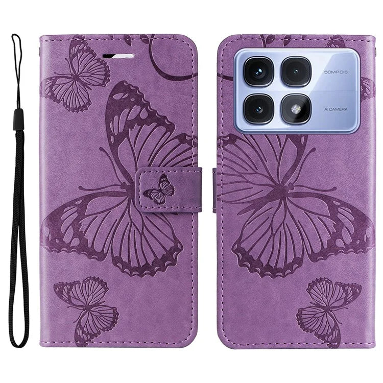 KT Imprinting Flower Series-2 For Xiaomi Redmi K70 Ultra Case Floral Butterfly Leather Wallet Phone Cover