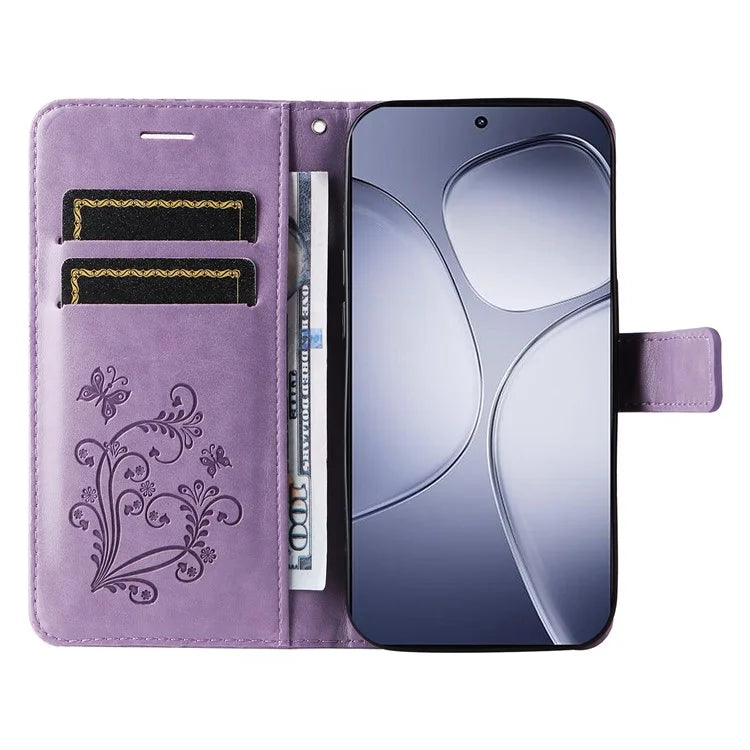 KT Imprinting Flower Series-2 For Xiaomi Redmi K70 Ultra Case Floral Butterfly Leather Wallet Phone Cover