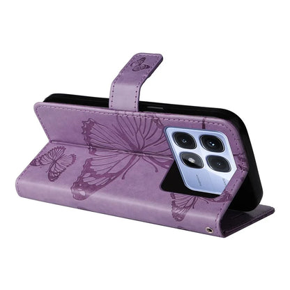 KT Imprinting Flower Series-2 For Xiaomi Redmi K70 Ultra Case Floral Butterfly Leather Wallet Phone Cover