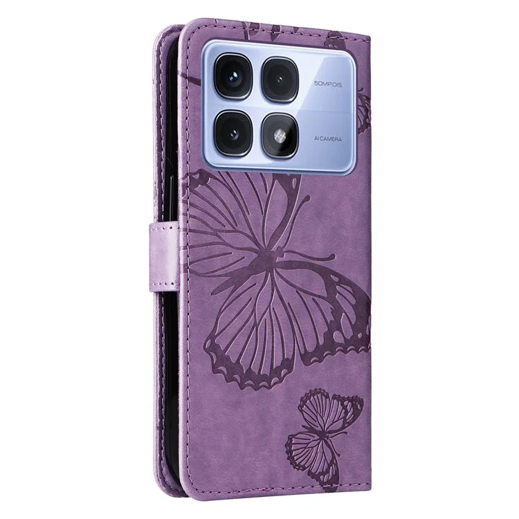 KT Imprinting Flower Series-2 For Xiaomi Redmi K70 Ultra Case Floral Butterfly Leather Wallet Phone Cover