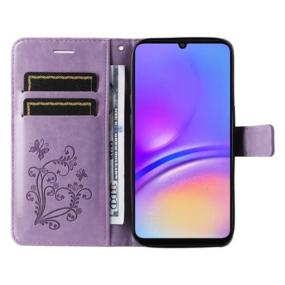 KT Imprinting Flower Series-2 For Samsung Galaxy A06 Case Floral Butterfly Leather Wallet Phone Cover
