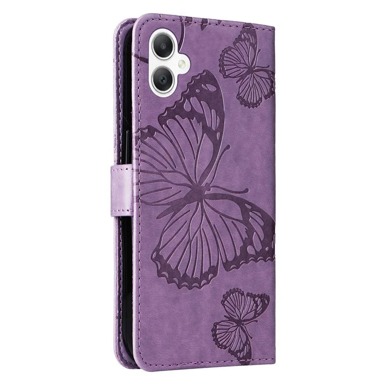 KT Imprinting Flower Series-2 For Samsung Galaxy A06 Case Floral Butterfly Leather Wallet Phone Cover