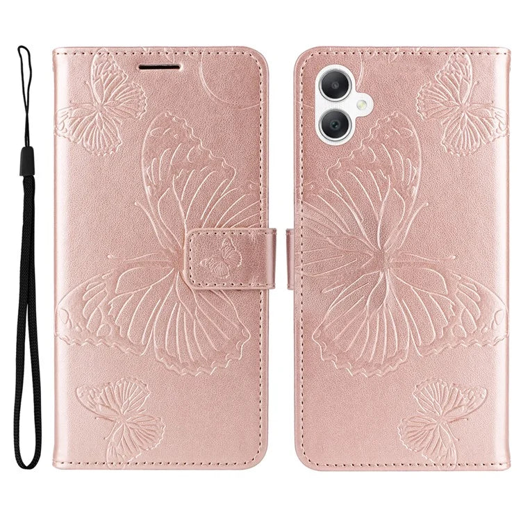 KT Imprinting Flower Series-2 For Samsung Galaxy A06 Case Floral Butterfly Leather Wallet Phone Cover
