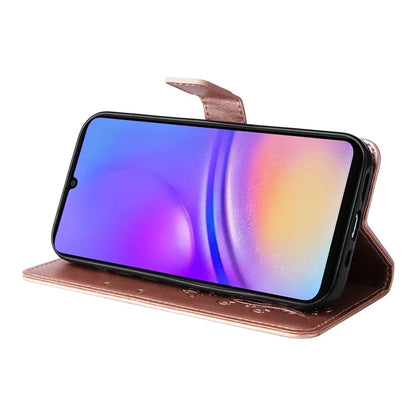 KT Imprinting Flower Series-2 For Samsung Galaxy A06 Case Floral Butterfly Leather Wallet Phone Cover
