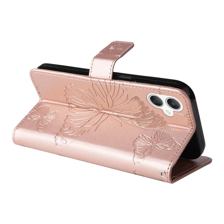 KT Imprinting Flower Series-2 For Samsung Galaxy A06 Case Floral Butterfly Leather Wallet Phone Cover