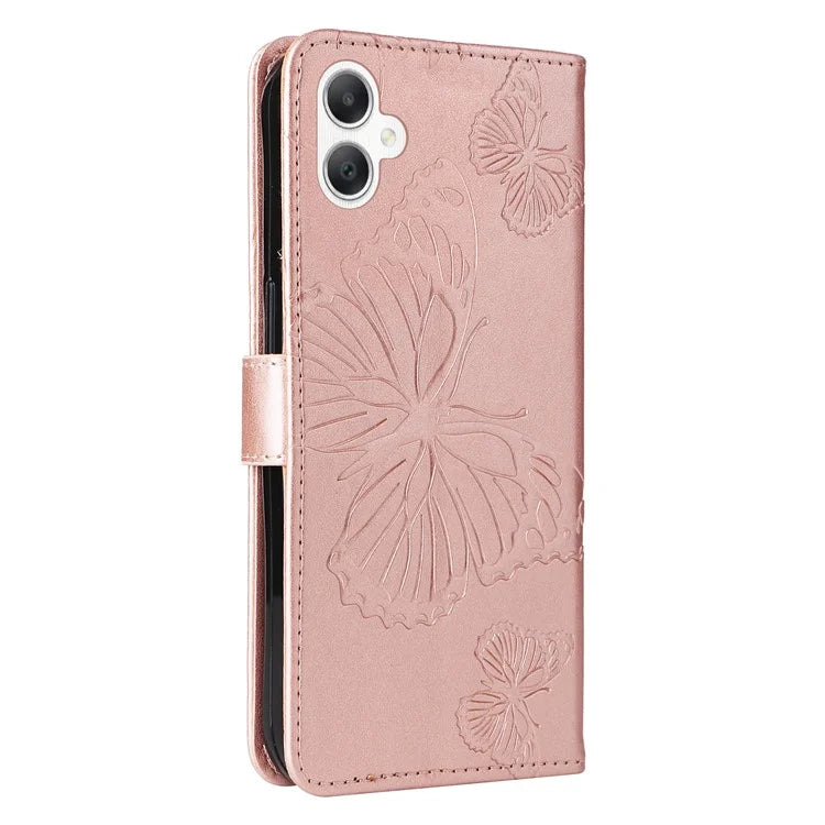 KT Imprinting Flower Series-2 For Samsung Galaxy A06 Case Floral Butterfly Leather Wallet Phone Cover