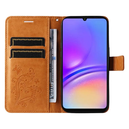 KT Imprinting Flower Series-2 For Samsung Galaxy A06 Case Floral Butterfly Leather Wallet Phone Cover