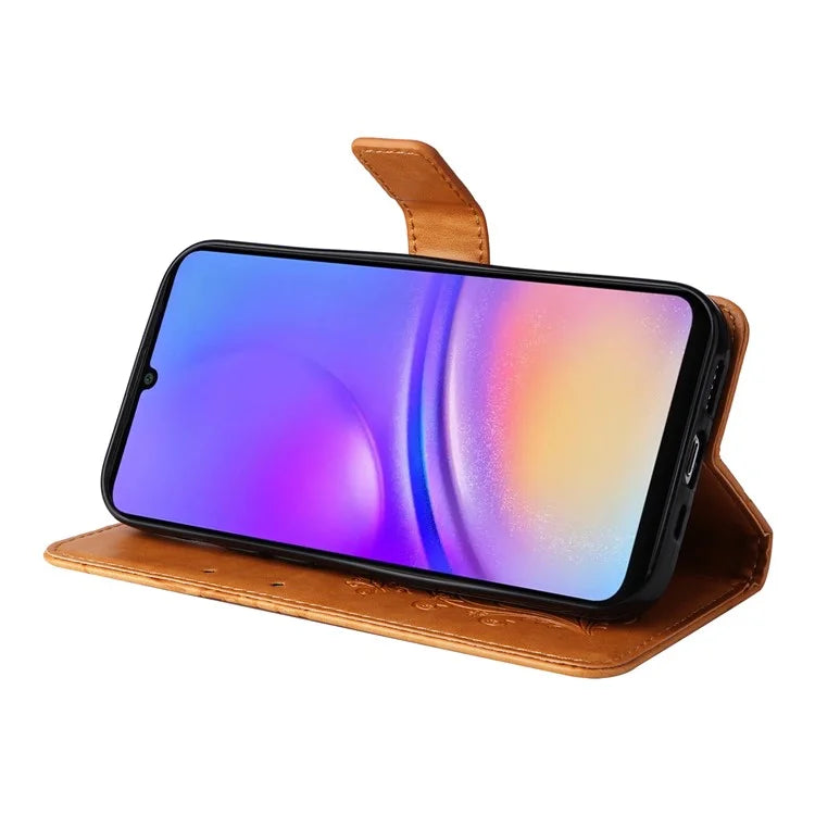 KT Imprinting Flower Series-2 For Samsung Galaxy A06 Case Floral Butterfly Leather Wallet Phone Cover