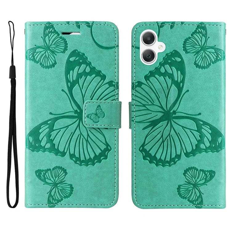 KT Imprinting Flower Series-2 For Samsung Galaxy A06 Case Floral Butterfly Leather Wallet Phone Cover