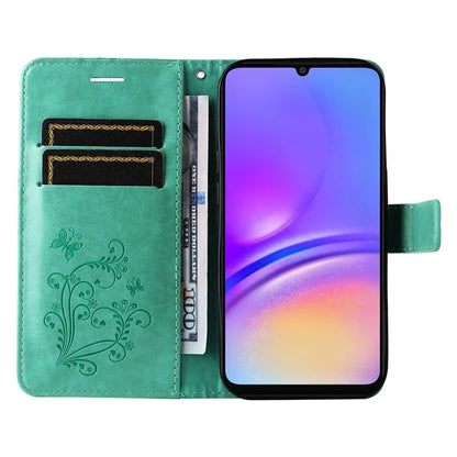 KT Imprinting Flower Series-2 For Samsung Galaxy A06 Case Floral Butterfly Leather Wallet Phone Cover