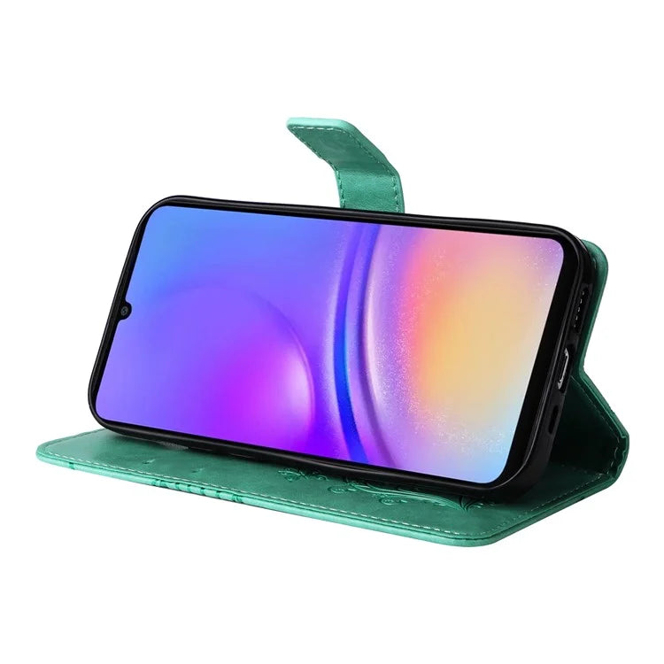KT Imprinting Flower Series-2 For Samsung Galaxy A06 Case Floral Butterfly Leather Wallet Phone Cover