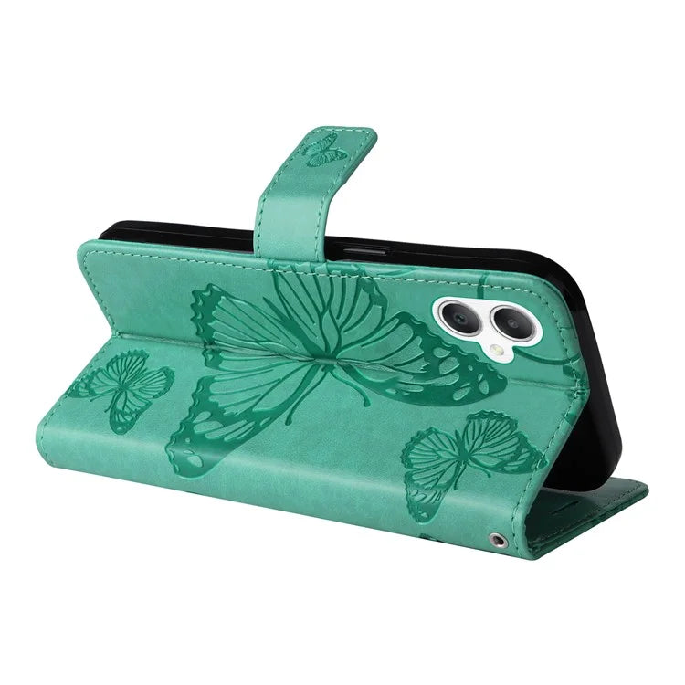 KT Imprinting Flower Series-2 For Samsung Galaxy A06 Case Floral Butterfly Leather Wallet Phone Cover