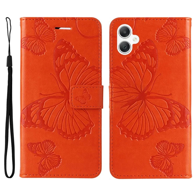 KT Imprinting Flower Series-2 For Samsung Galaxy A06 Case Floral Butterfly Leather Wallet Phone Cover