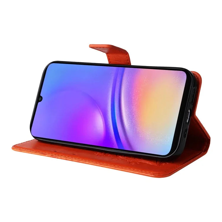 KT Imprinting Flower Series-2 For Samsung Galaxy A06 Case Floral Butterfly Leather Wallet Phone Cover