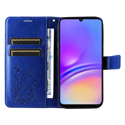 KT Imprinting Flower Series-2 For Samsung Galaxy A06 Case Floral Butterfly Leather Wallet Phone Cover