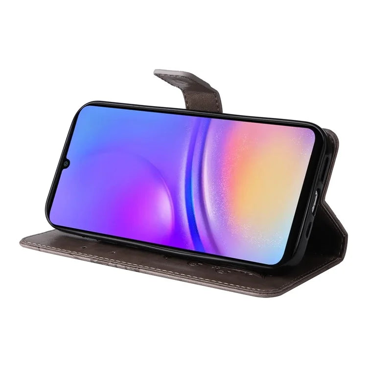 KT Imprinting Flower Series-2 For Samsung Galaxy A06 Case Floral Butterfly Leather Wallet Phone Cover