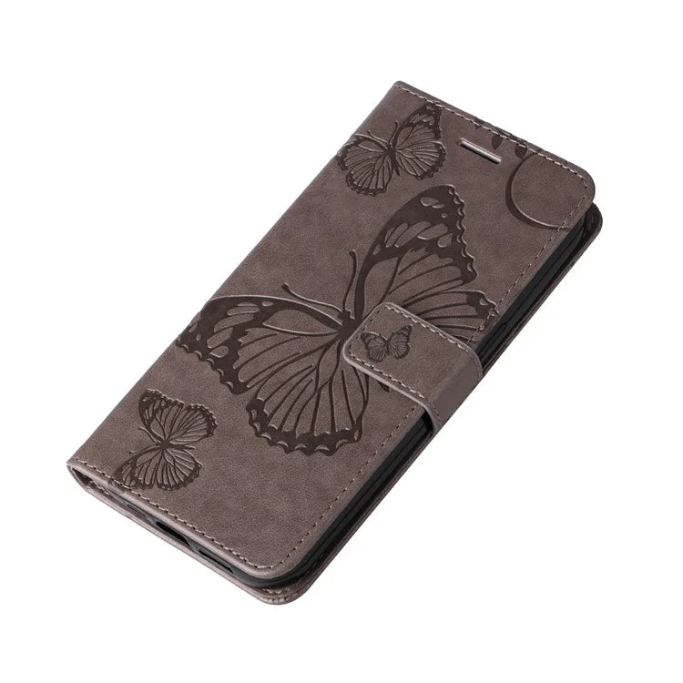 KT Imprinting Flower Series-2 For Samsung Galaxy A06 Case Floral Butterfly Leather Wallet Phone Cover