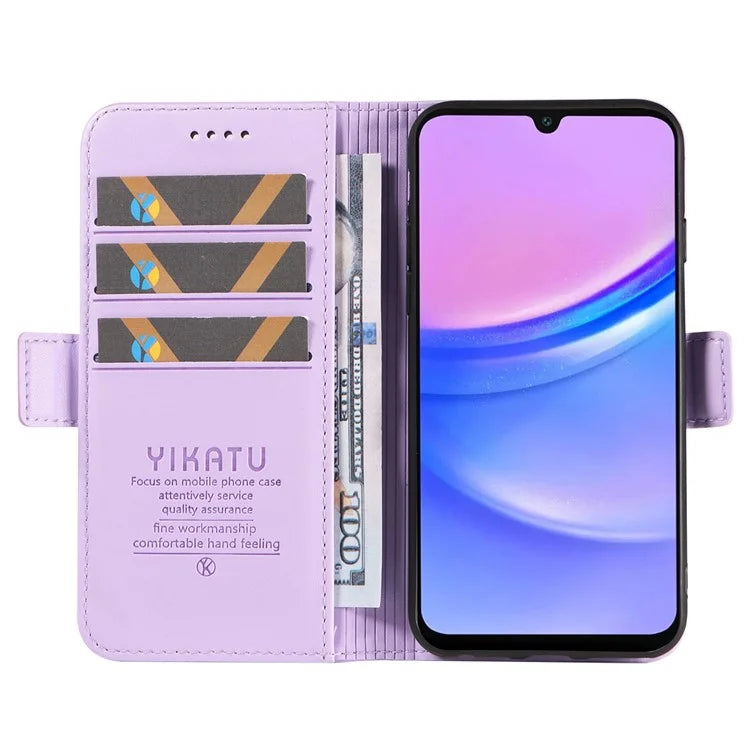 YIKATU YK-003 For Samsung Galaxy A16 5G Case Wallet Stand Leather Phone Cover Side Buckle
