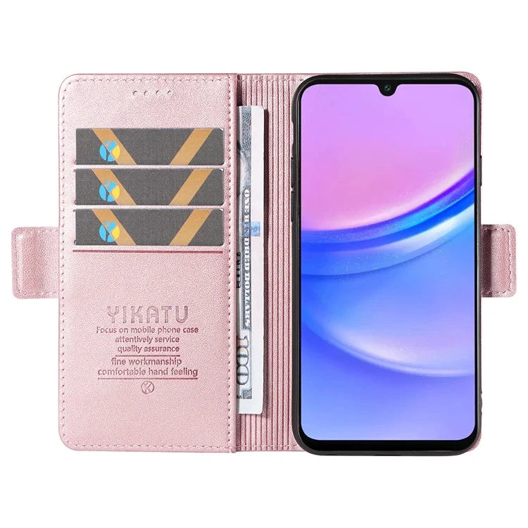 YIKATU YK-003 For Samsung Galaxy A16 5G Case Wallet Stand Leather Phone Cover Side Buckle