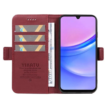 YIKATU YK-003 For Samsung Galaxy A16 5G Case Wallet Stand Leather Phone Cover Side Buckle