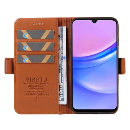 YIKATU YK-003 For Samsung Galaxy A16 5G Case Wallet Stand Leather Phone Cover Side Buckle