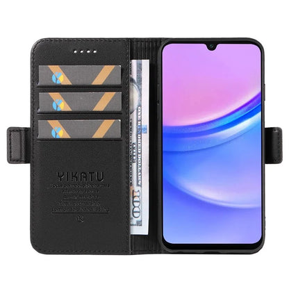 YIKATU YK-003 For Samsung Galaxy A16 5G Case Wallet Stand Leather Phone Cover Side Buckle