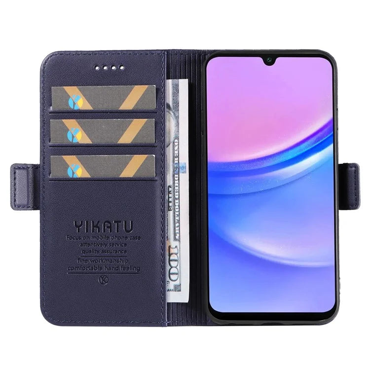 YIKATU YK-003 For Samsung Galaxy A16 5G Case Wallet Stand Leather Phone Cover Side Buckle