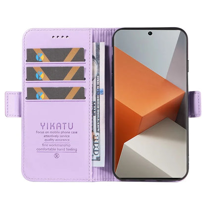 YIKATU YK-003 For Xiaomi Redmi Note 13 Pro+ 5G Case Wallet Stand Leather Phone Cover Side Buckle