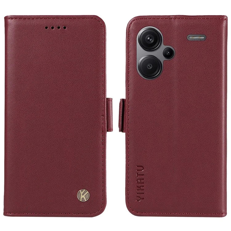 YIKATU YK-003 For Xiaomi Redmi Note 13 Pro+ 5G Case Wallet Stand Leather Phone Cover Side Buckle