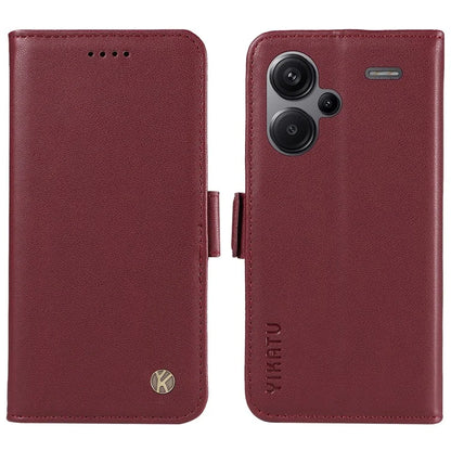 YIKATU YK-003 For Xiaomi Redmi Note 13 Pro+ 5G Case Wallet Stand Leather Phone Cover Side Buckle