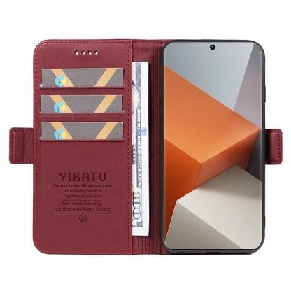 YIKATU YK-003 For Xiaomi Redmi Note 13 Pro+ 5G Case Wallet Stand Leather Phone Cover Side Buckle