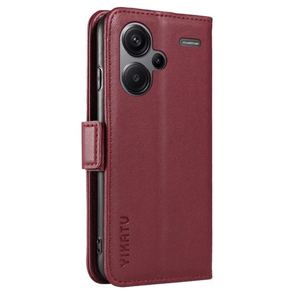 YIKATU YK-003 For Xiaomi Redmi Note 13 Pro+ 5G Case Wallet Stand Leather Phone Cover Side Buckle