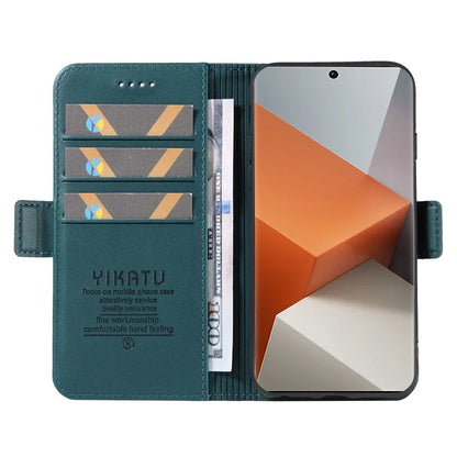 YIKATU YK-003 For Xiaomi Redmi Note 13 Pro+ 5G Case Wallet Stand Leather Phone Cover Side Buckle