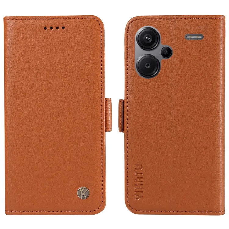YIKATU YK-003 For Xiaomi Redmi Note 13 Pro+ 5G Case Wallet Stand Leather Phone Cover Side Buckle