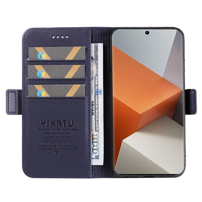 YIKATU YK-003 For Xiaomi Redmi Note 13 Pro+ 5G Case Wallet Stand Leather Phone Cover Side Buckle