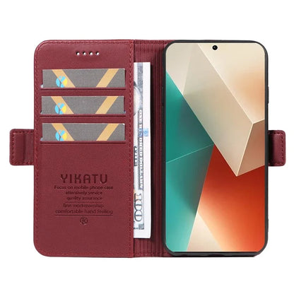 YIKATU YK-003 For Xiaomi Poco X6 5G / Redmi Note 13 Pro 5G Case Wallet Stand Leather Phone Cover Side Buckle