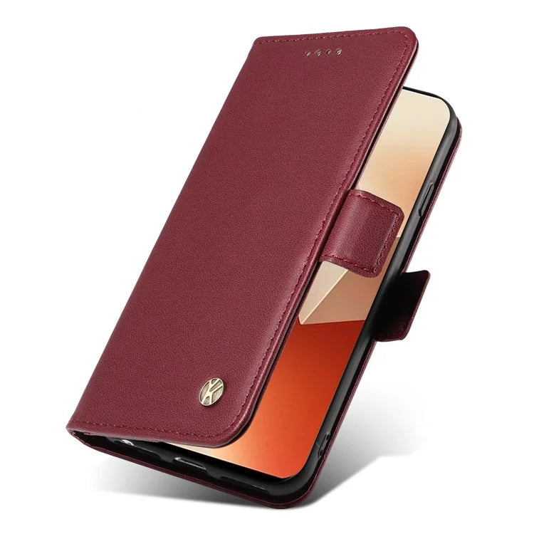 YIKATU YK-003 For Xiaomi Poco X6 5G / Redmi Note 13 Pro 5G Case Wallet Stand Leather Phone Cover Side Buckle