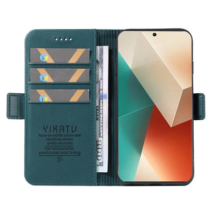 YIKATU YK-003 For Xiaomi Poco X6 5G / Redmi Note 13 Pro 5G Case Wallet Stand Leather Phone Cover Side Buckle